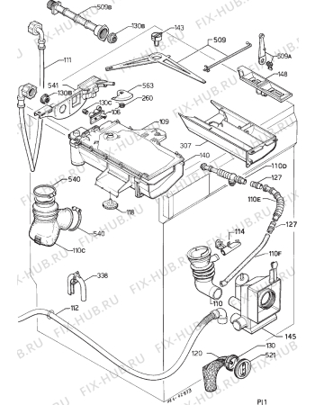 Взрыв-схема стиральной машины Zoppas PS9J - Схема узла Hydraulic System 272